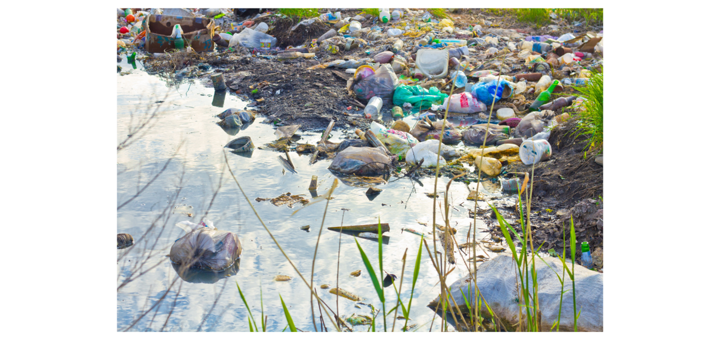 Plastic in the ocean.